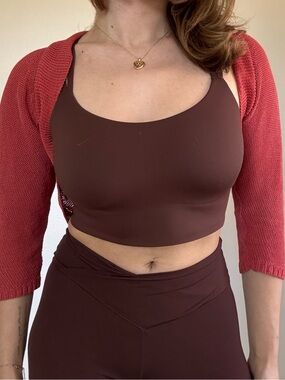 Scoop-Neck Crop Tank Top in Deep Brown
